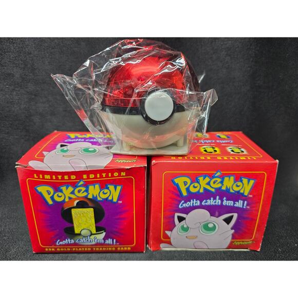 Pokémon Pokeball Jigglypuff Limited Edition Gold Plated 23K Pokemon Card 2 Sets - Picture 8 of 9